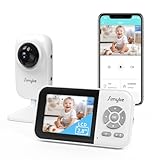 Simyke Video Baby Monitor with Camera No WiFi 1200ft Long Range, 2.8' Plug & Play Diaplay, Auto Night Vision, 5 Lullabies Portable Baby Sound Monitor, Baby Room Use, for Baby/Elderly