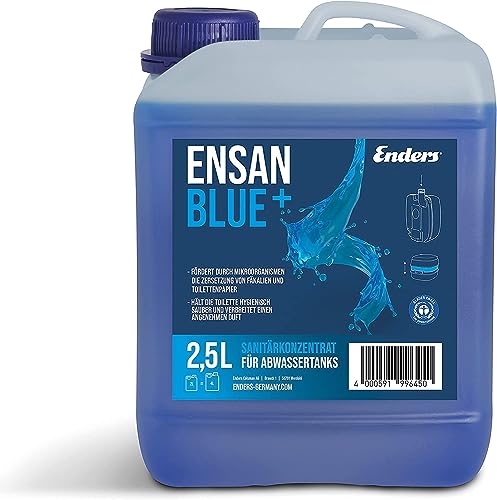 Enders Ensan Blue+ Liquido wc quimico microbiológico 2,5 l - Liquido wc caravana para tanques de aguas residuales, aseos portátiles - liquido para wc quimico certificación Blauer Engel #497798