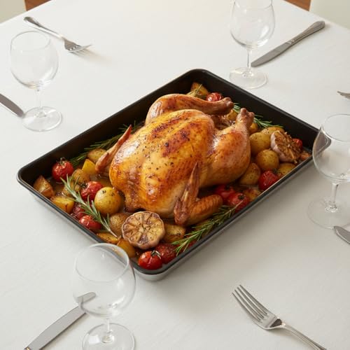 Bandeja de horno antiadherente de 60x40 cm en aluminio resistente 4
