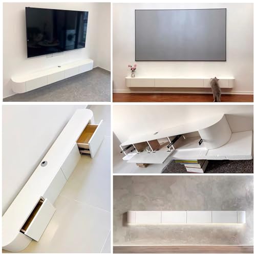 Meuble TV et centre multimédia gris résistant pour organiser les câbles et appareils - 6