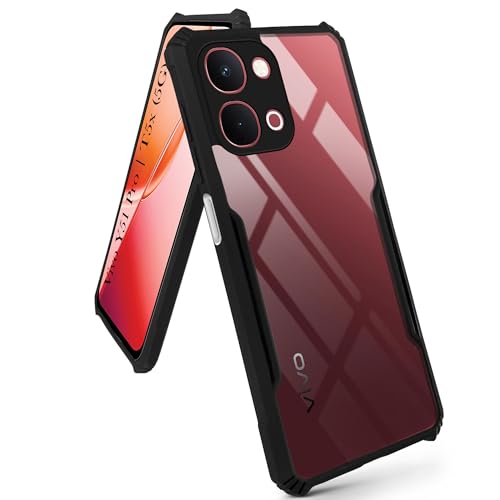 Image of Jkobi Hybrid Back Cover Case for Vivo Y51 Pro 5G | Vivo T5x (Shockproof with Polycarbonate Clear Panel | Professional Black)