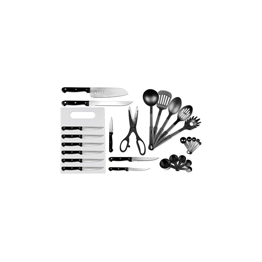 Imperial Home 29 Pc Kitchen Knife Set with Holder, Cutlery Set, Home Essentials, Kitchen Knives, Cooking Knives with Block, Stainless Steel, Chef Knife for Cutting, Slicing, Cooking, Chopping, etc.