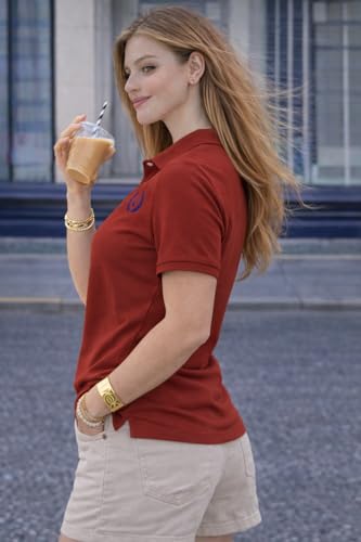 Image of Mack Jonney Women's Cotton Polo T-Shirt|Solid Regular Fit|Half Sleeve Collar T-Shirt for Casual Wear-MJ-32