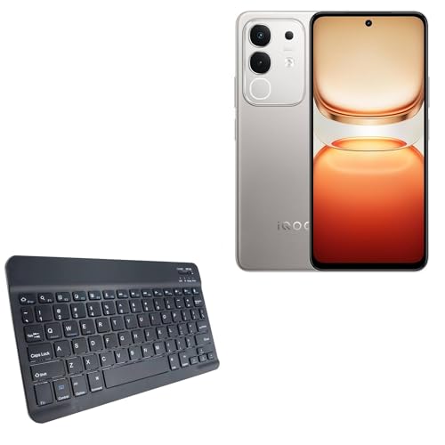 BoxWave Keyboard Compatible with vivo iQOO Z10x - SlimKeys Bluetooth Keyboard, Portable Thin with Chiclet-Style Keys - Jet Black