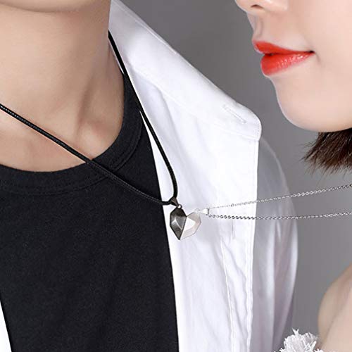 ABOOFAN 1 par de colares masculinos e femininos para casais com pingente de coração combinando colar