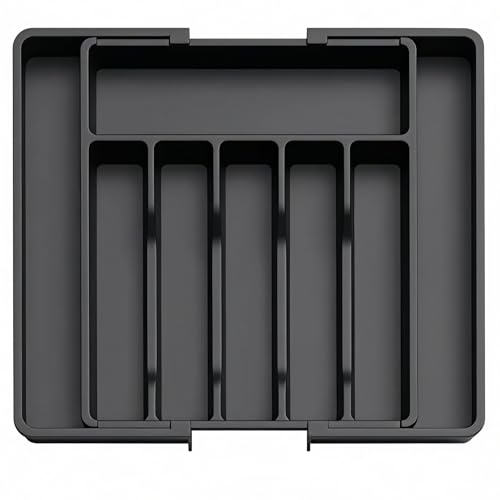 BUKMVKU Expandable Large Silverware Tray For Drawer Organizer, Kitchen Cooking