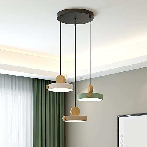 Lampes suspendues colorées macaron 3 lumières avec câbles ajustables et douilles E26 universelles