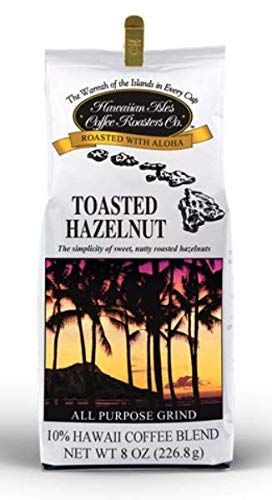 NEW Hawaiian Isles Kona Coffee Co. Toasted Hazelnut - 8 ounce bag -SET OF 4