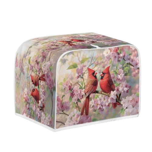 Image of Talayituse Cardinal Cherry Blossom Print 4 Slice Toaster Covers Dust Protection Bread Maker Covers Toaster Oven Cloth Cover Kitchen Accessories Washable Appliance Cover, M