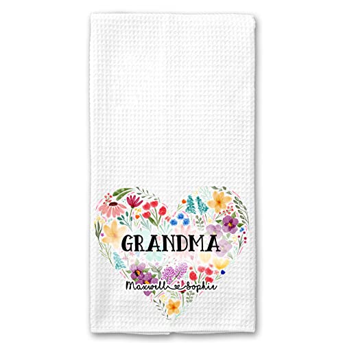 Personalized Wildflower Mother's Day Waffle Weave Microfiber Towel Mama, Mom, Grandma, Nana, Gigi - Any Title Any Names #TOP2