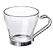 Bormioli Rocco Oslo Espressotasse 100ml mit Metallhalter, gehärtetes Glas, 6 Stück