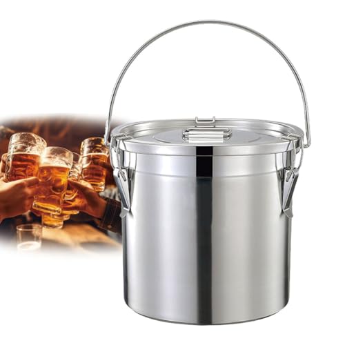 ApuaVireo&Co Barril de acero inoxidable 304, hermético, for almacenar leche, fermentar leche y aceite, con tapa de silicona.(12L)