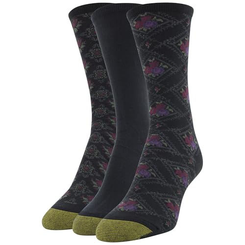 Image of GOLDTOE Women's Floral Dress Crew Socks, 3 Pairs
