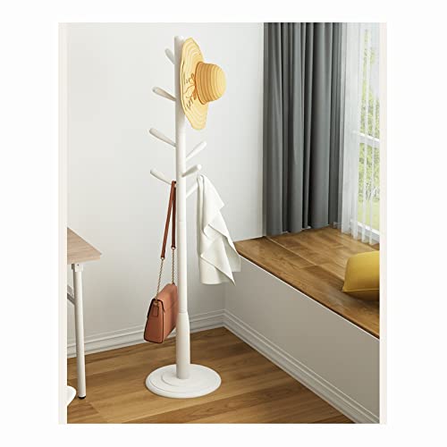 Porte-Manteau sur Pied avec 9 Crochets, Porte-parapluies en Bois Jaune pour Maison