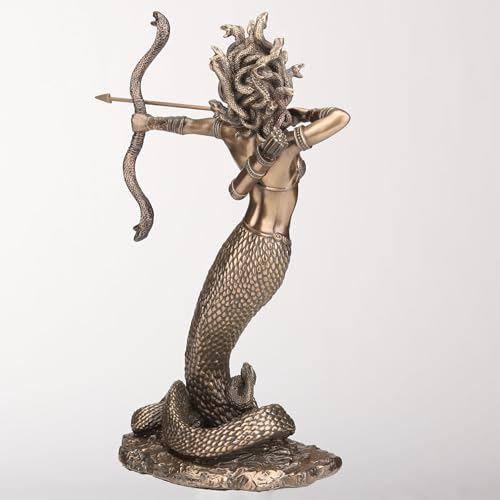 Estatua de Medusa en Resina con Acabado Bronce 9 Pulgadas miniatura 7