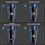 Electric Razor for Men Rotary Shaver Pop-up Beard Trimmer with LCD Display and Rechargeable Cordless Waterproof Blue