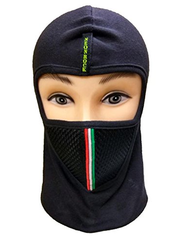 ADD GEAR Unisex Cotton Hosiery Mask Bike Rider Under Helmet MASK with Air Filter Full Face Cover (Black_Free Size)