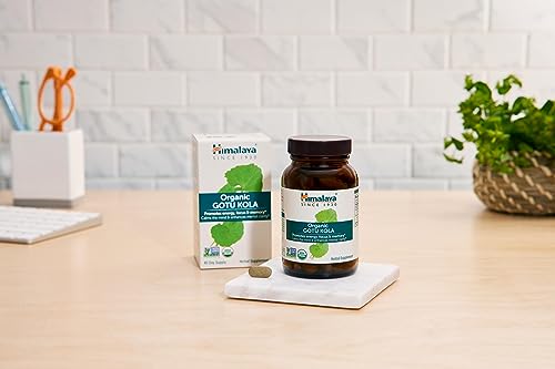 Himalaya Organic Gotu Kola, Brain Booster For Memory & Focus, Usda Certified Organic, Non-Gmo Verified, Vegan, Gluten-Free, 650 Mg, 90 Caplets, 45 Days Supply #TOP6