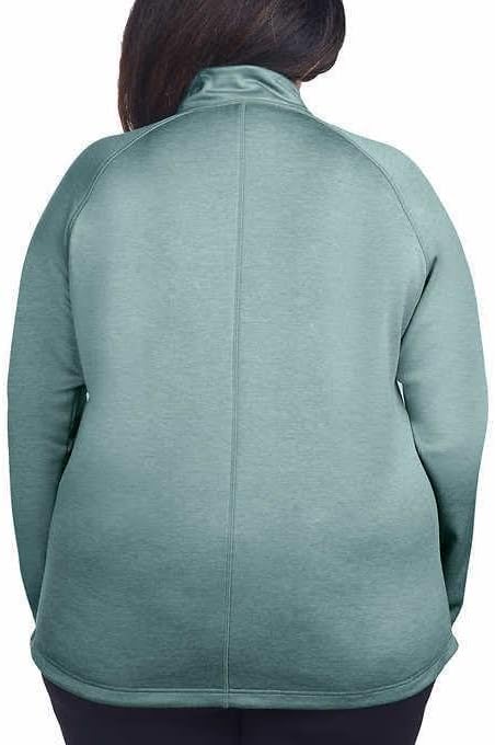 Kirkland Signature Womens Active Full Zip Fleece Jacket with Pockets (Teal Green, L) - Image 5
