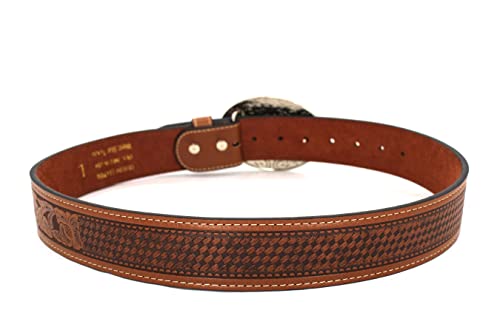 West Star Cowboy Tooled Leather Plain Belt Suit Casual Daily Everyday Dress Belt 2 Inches Width4