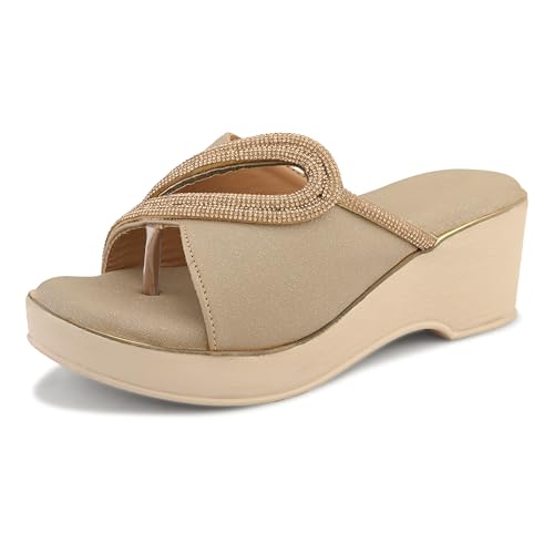 Image of Centrino Women's Wedge Heel Sandals | Stylish Slip-On Sandals for Ladies | Soft Cushioned Footbed for Comfort | Elegant & Trendy Design | Lightweight and Durable Fashion Footwear (9404)