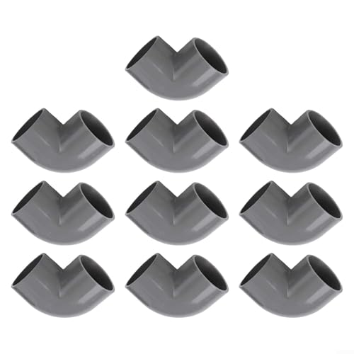 AIKEOU Accesorios de codo de PVC de 90 grados para tuberías de agua, 50 mm de diámetro, apto para uso con junta de manga de PVC en aplicaciones de fontanería y riego