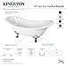 Kingston Brass Aqua Eden VCTND7231NC1 Cast Iron Double Slipper Clawfoot Bathtub with Chrome Feet without Faucet-Drillings, 72-Inch, White