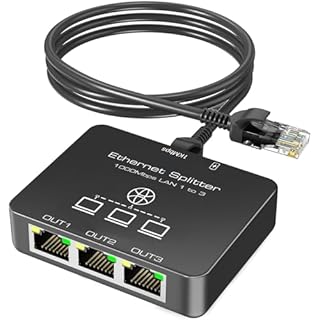 KiwiBird sdoppiatore ethernet 3 Porte Splitter ethernet 1000Mbps sdoppiatore Cavo LAN RJ45 gigabit Mini Switch 1 Ingresso 3 uscite per Cat 8 7 6 5e 5 Compatibile con Router Fibra Ottica PC TV Box PS5