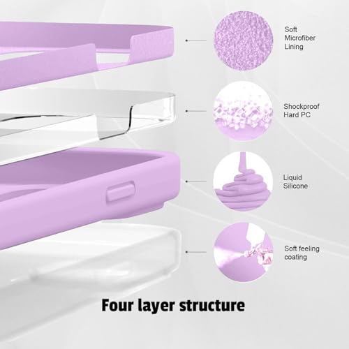 Image of LIRAMARK Liquid Silicone Soft Back Cover Case for Samsung Galaxy S26 5G| Soft Micro-Fibre Lining Inside | Camera Protection Bump (Lavender)