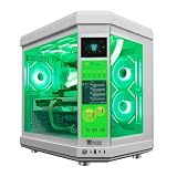 HYPER CYBER Ultra White Plus Gaming PC Desktop Computer, AMD Ryzen 7 7800X3D, GeForce RTX 5070 TI 16GB, 32GB DDR5, 4TB SSD, 360 LCD Liquid Cooler Black, Windows 11 Home, RGB Lighting, Ready to Use