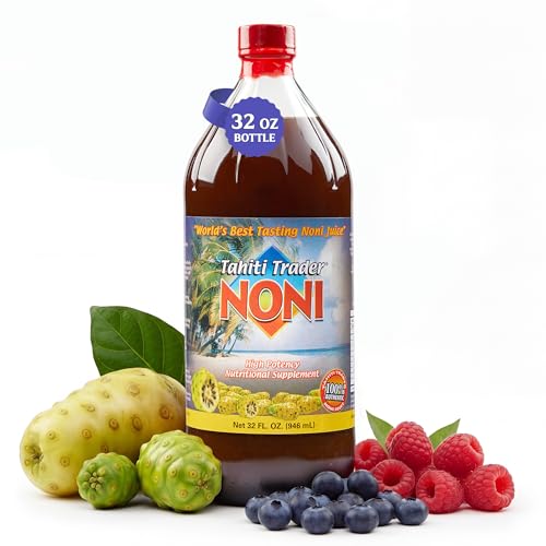 100 Pure Organic Noni Juice – Tahitian Noni Juice Original Formula | Natural Noni Fruit & Noni Leaf Extract | Non-GMO, No Artificial Additives | Vinali - (32oz, 1 Pack)