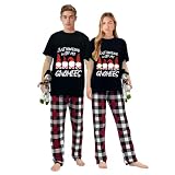 iHapHap Christmas Couple Pajamas Hanging with My Gnomies Black Short Pajamas Set(M,Mom)