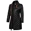 Glen Quilted - Black Leather Coat Women