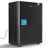 Gasbye 4500 Sq.Ft. Most Efficient Energy Star 2024 Dehumidifier for Basement with Drain Hose, Max 75 Pints/D Dehumidifier for Large Room, [43dB Quiet Compressor], Easy Drainage, Auto-restart, Black