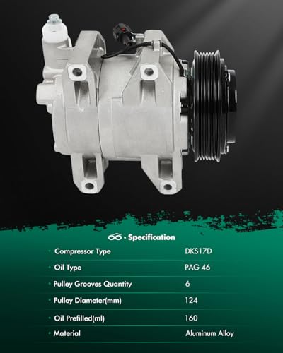 Image of SCITOO AC Compressor fit for Nissan for Altima 2.5L 2002-2006 | Fast Cooling, Ultra Low Noise (≤72 dB)Air Conditioner Compressor with Clutch, Easy Installation, 926008J021 57461
