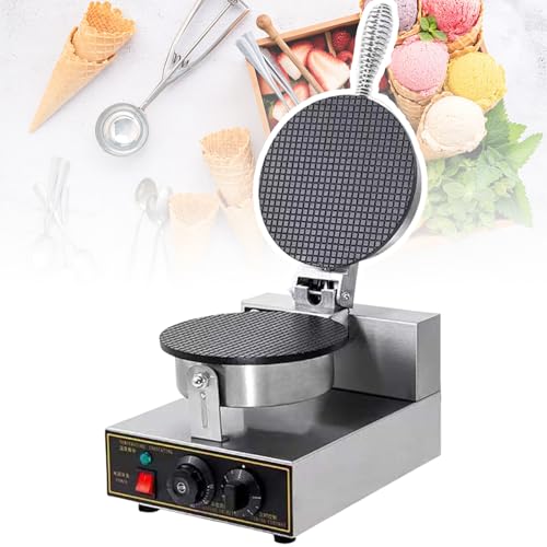 forplubossmmp Gaufrier Professionnel Antiadhésif, Appareil À Cornets Électrique avec Double Plaque Chauffante Et Contrôle De La Température pour Cornets De Glace Single-headeggrollcrepemachine