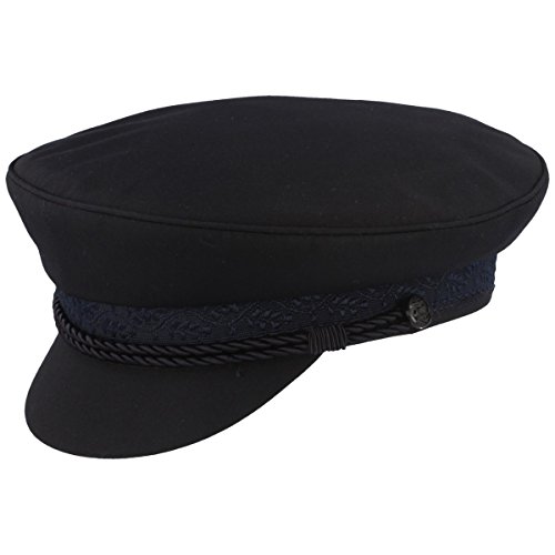 Breiter Gorra Marinero Sombrero Capitan Gorro Capitán de Tela con Forro Interior Rojo y Cordón - Azul Marino 54 Cover