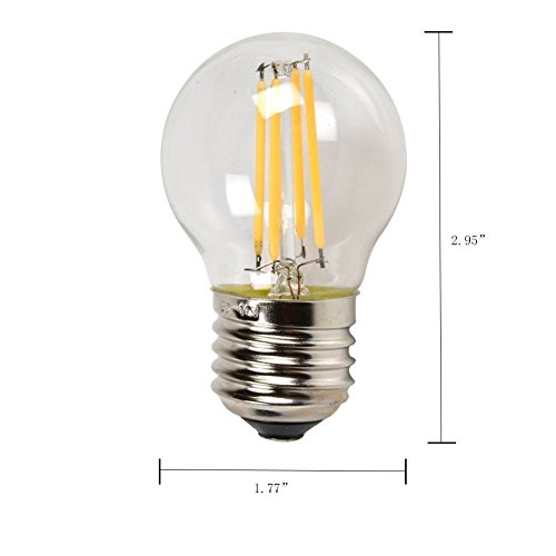 Ctkcom 4W G45 Dimmable Edison Style Antique Led Light Bulb(4 Pack)- Led Filament Bulb 40W Incandescent Equivalent 400Lm 2700K Warm White Lamps For Home Pendant Antique Light Fixtures E26/E27 110V~130V #TOP2