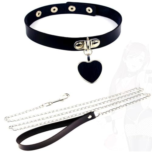 NsibAn Corazón Negro Candado Collar, Punk Gothic Alfabeto Estilo Cosplay