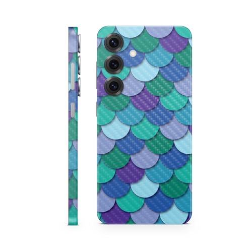 Carbon Fiber Phone Skin Compatible with Samsung Galaxy S25 - Blue Scales - Premium 3M Vinyl Protective Wrap Decal Cover - Easy to Apply | Crafted in The USA by MightySkins