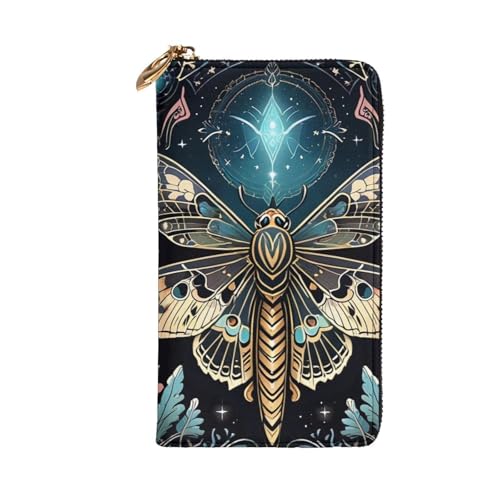 Women's Long Cash Wallet, PU Leather Elegant Clutch Change Purses with Zipper, Travel, Gifts (Luminous Ladybug Print)2