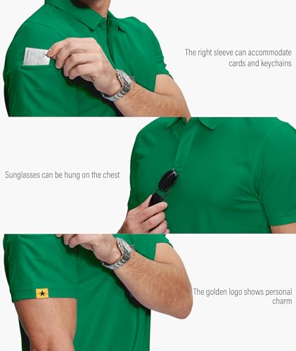 Image of ZITY 5 Pack Mens Polo Shirt Short Sleeve Sports Golf Tennis T-Shirt Moisture-Wicking Summer Shirts