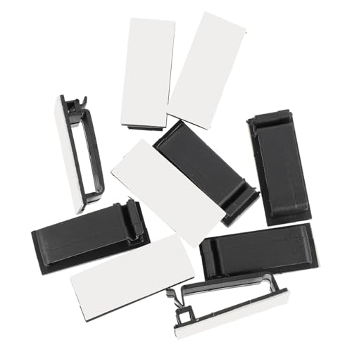 SEWACC 10 unidades Clips de cable autoadhesivos rectangulares organizadores de cables de plástico para escritorio en casa y oficina miniatura 1
