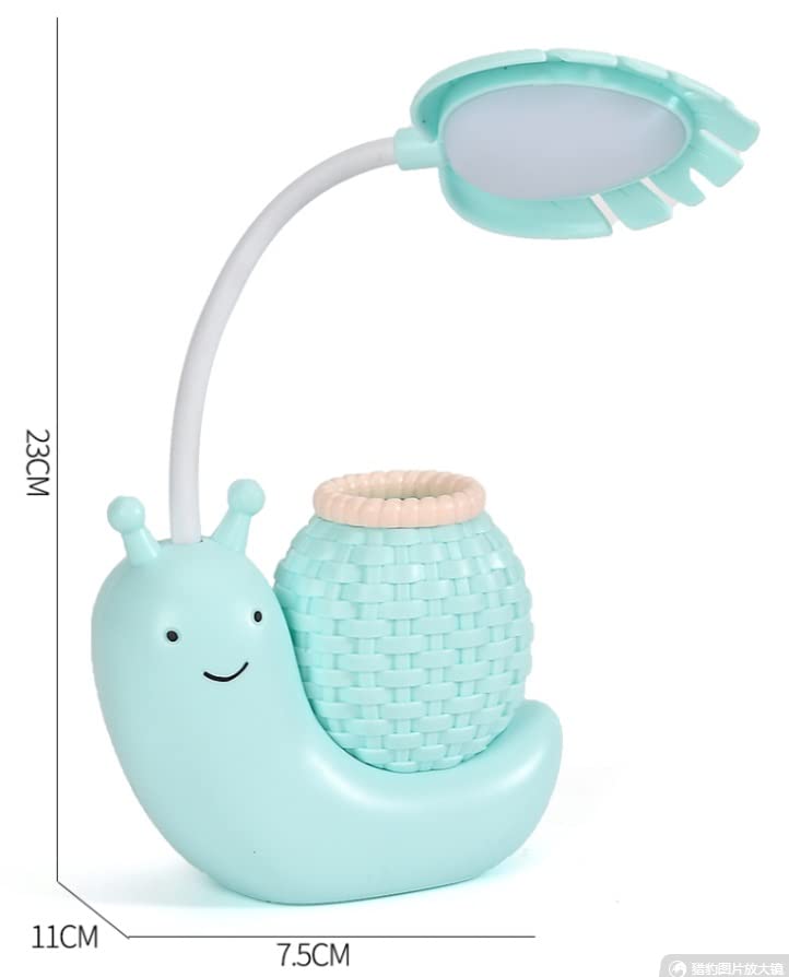 Lampe de table chambre coucher LED escargot bureau avec porte-crayon - 7