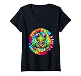 Photo Gallery donna tie-dye frog peace sign hippie tee: diffondi pace e amore maglietta con collo a v Photo Gallery donna tie-dye frog peace sign hippie tee: diffondi pace e amore maglietta con collo a v
