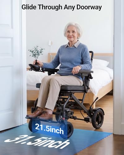 Image of 2026 Upgrade 35.7lbs Lightweight Electric Wheelchair, Foldable Electric Wheelchair for Adults, Seniors, 360W Dual Motor Power Wheelchair 12Ah 20 Miles for Travel, Park Hospital