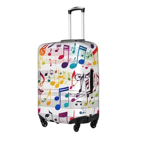 Colorful Music Notes Tsa Approved Luggage Cover For 18-32 Inch Suitcases Scratch-Resistant Stretch Luggage Cover2