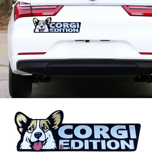 Image of Dog Edition Car Badges Laser Cutting Car Vehicle Emblem,3D Car Badge Automotive Decals Stickers Funy Animal Decor Car Accessories Gifts for Car Truck Rv Boat Exterior Decoration (Corgi)