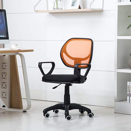 JDkilp Chaise De Bureau, Chaise De Bureau Ergonomique en Maille, Chaise De Bureau Réglable pour La Maison avec Pivot Et Roues(Color:Orange) Cover