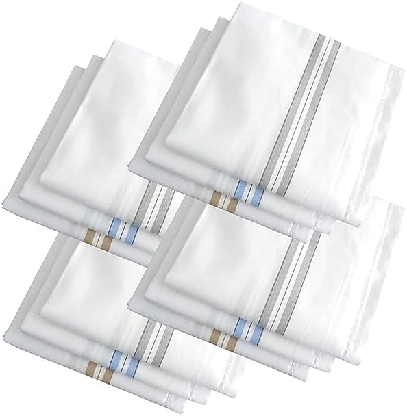 Men's Handkerchiefs 100% Soft Cotton White Hankie Hankerchieves 30 x30 Cm